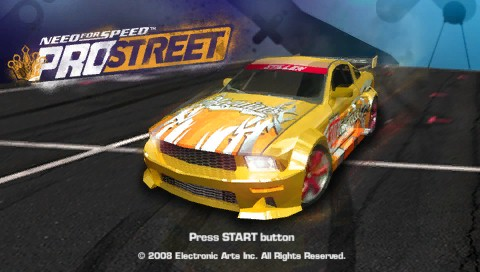 Need for Speed: ProStreet title screen for PSP
